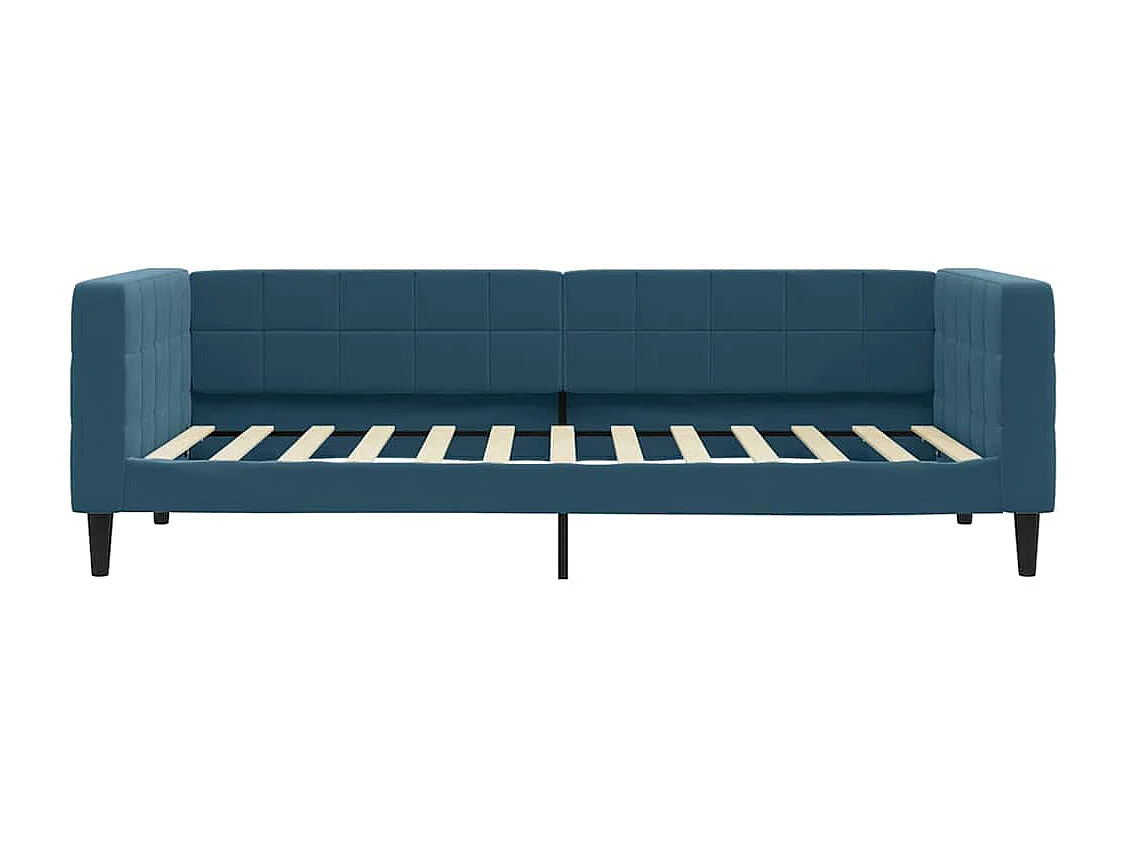 Divano Letto con Letto Estraibile Blu 100x200 cm in Velluto