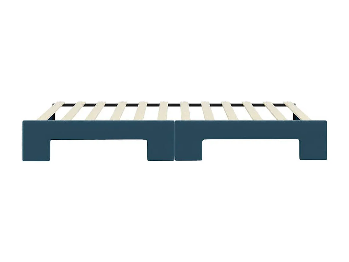 Divano Letto con Letto Estraibile Blu 100x200 cm in Velluto