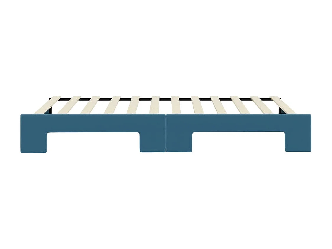 Divano Letto con Letto Estraibile Blu 100x200 cm in Velluto