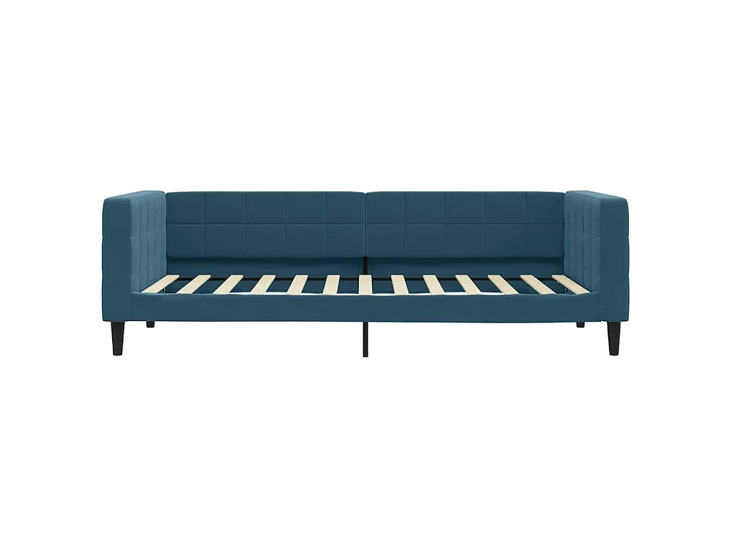Divano Letto con Letto Estraibile Blu 100x200 cm in Velluto