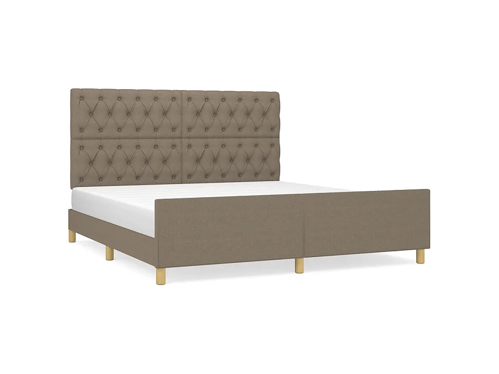 Cadre de lit sans matelas taupe 160x200 cm tissu