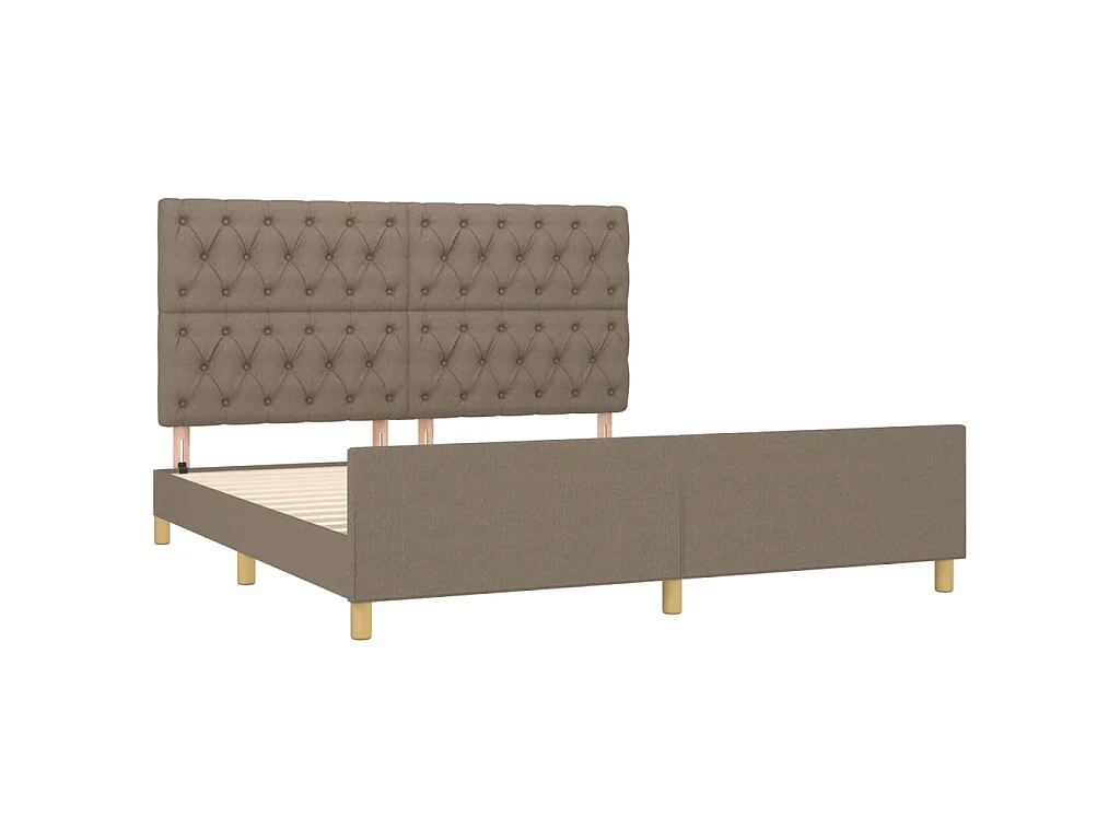 Cadre de lit sans matelas taupe 160x200 cm tissu