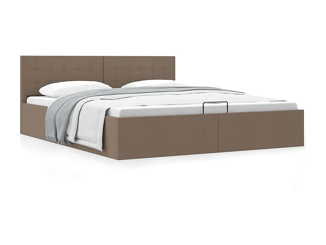 Stauraumbett Hydraulisch Taupe Stoff 180×200 cm
