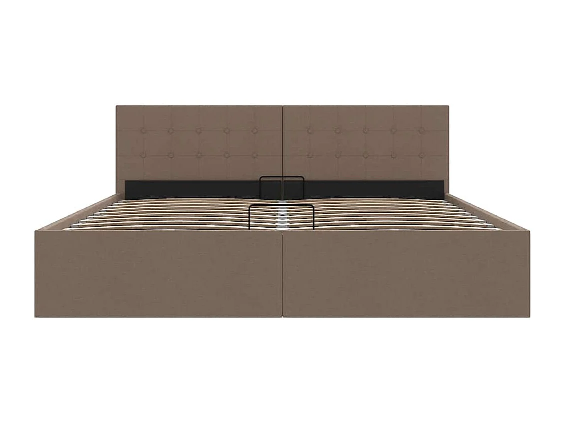 Stauraumbett Hydraulisch Taupe Stoff 180×200 cm