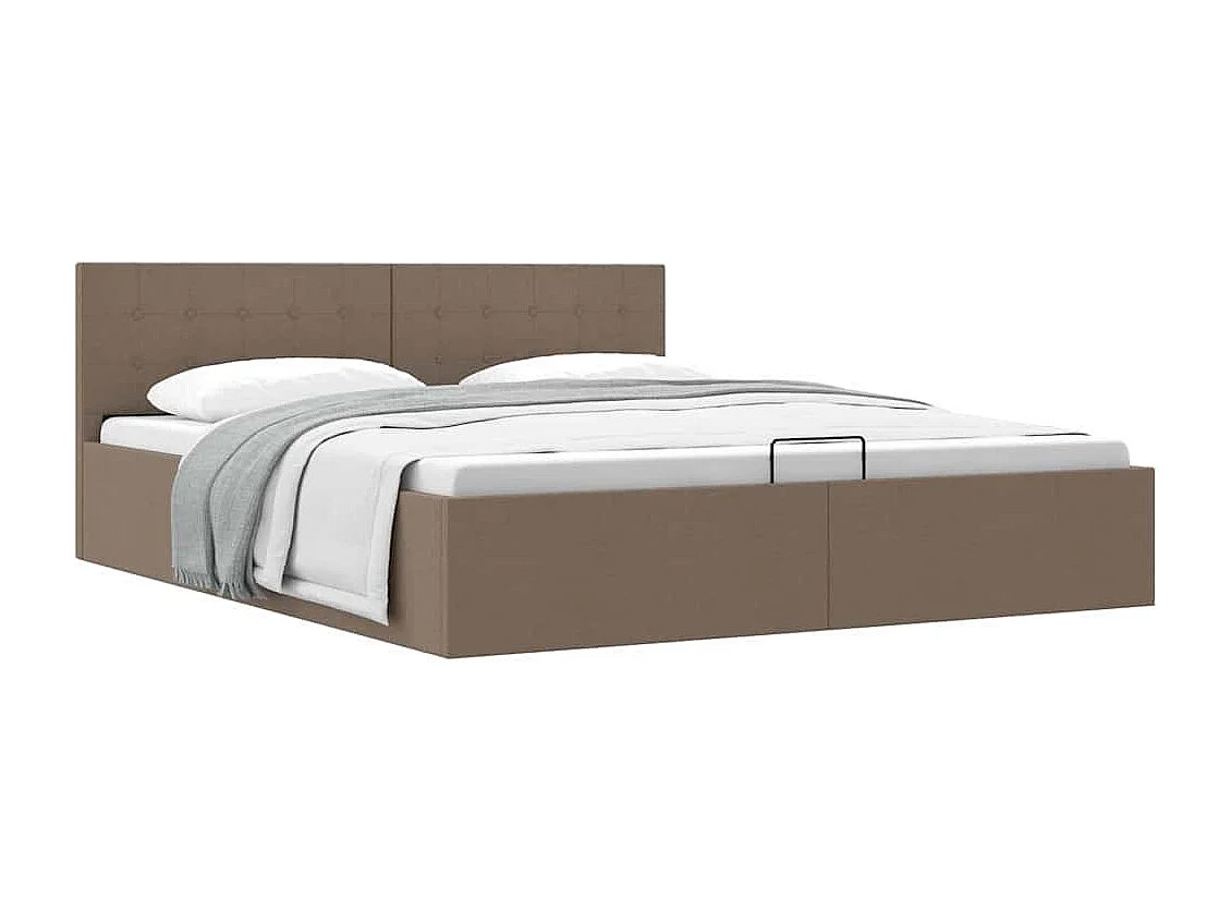 Stauraumbett Hydraulisch Taupe Stoff 180×200 cm
