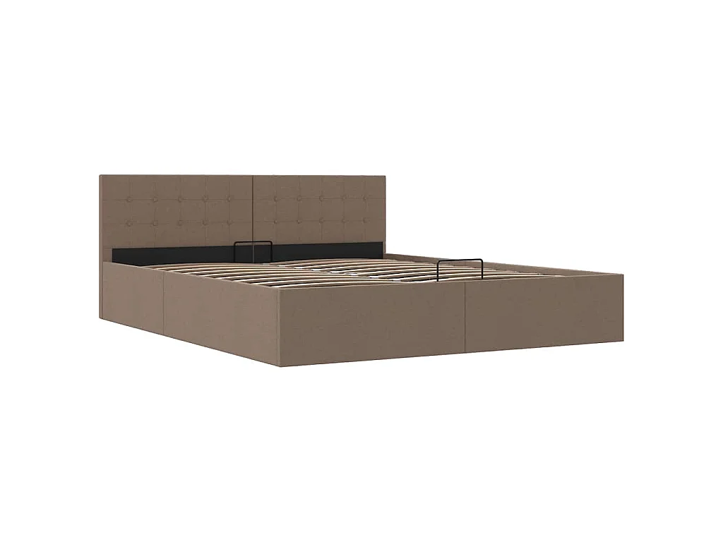 Stauraumbett Hydraulisch Taupe Stoff 180×200 cm
