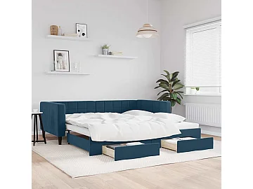 Bed stof fluweel blauw