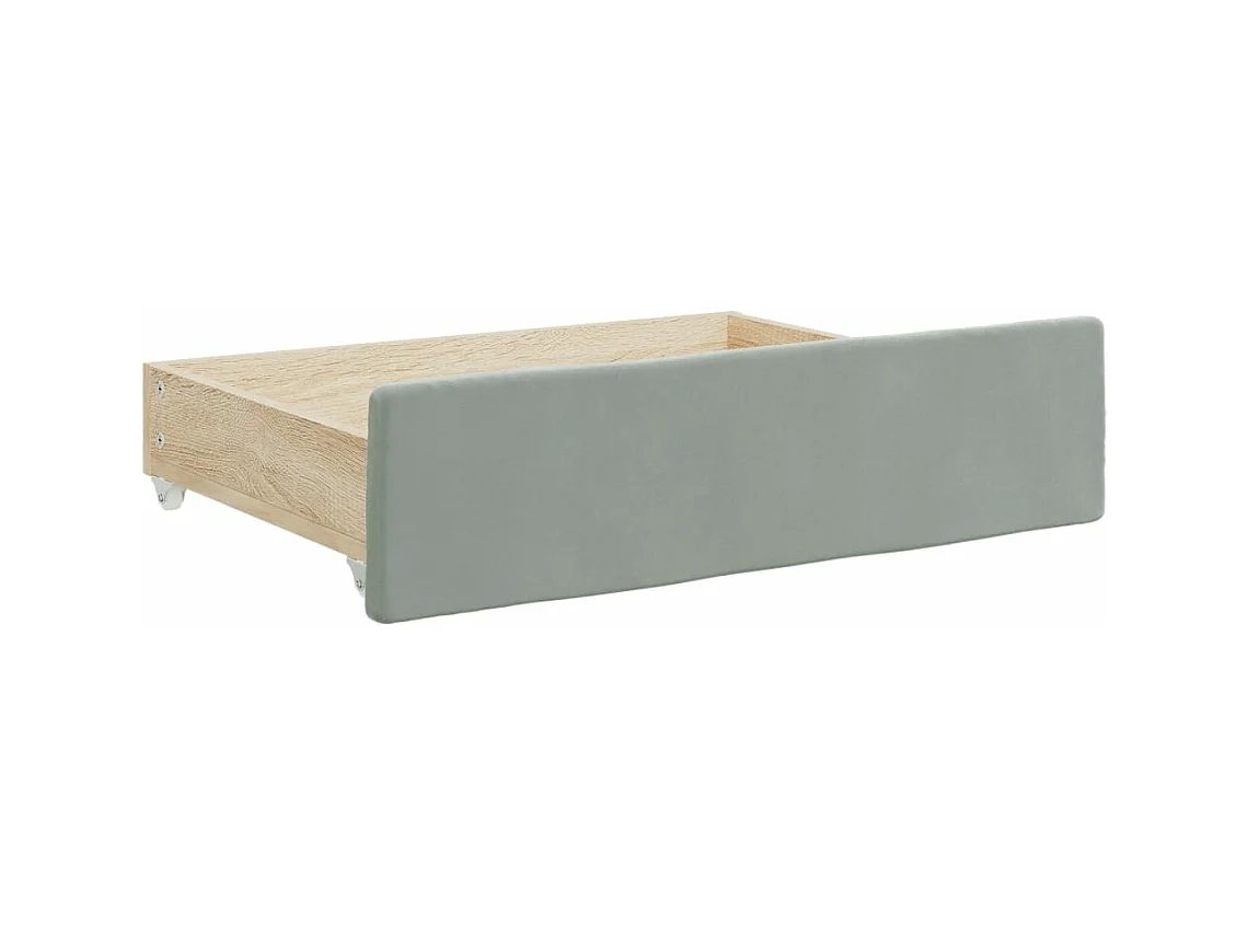 Divano Letto Estraibile Cassetti Grigio Chiaro 100x200 Velluto