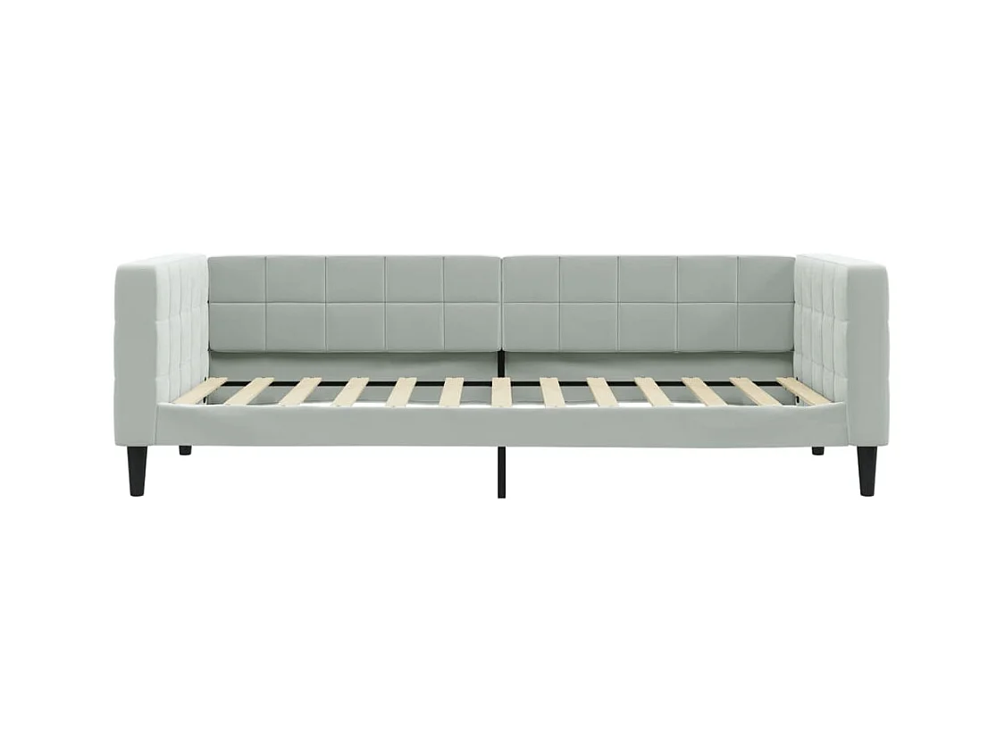 Divano Letto Estraibile Cassetti Grigio Chiaro 100x200 Velluto