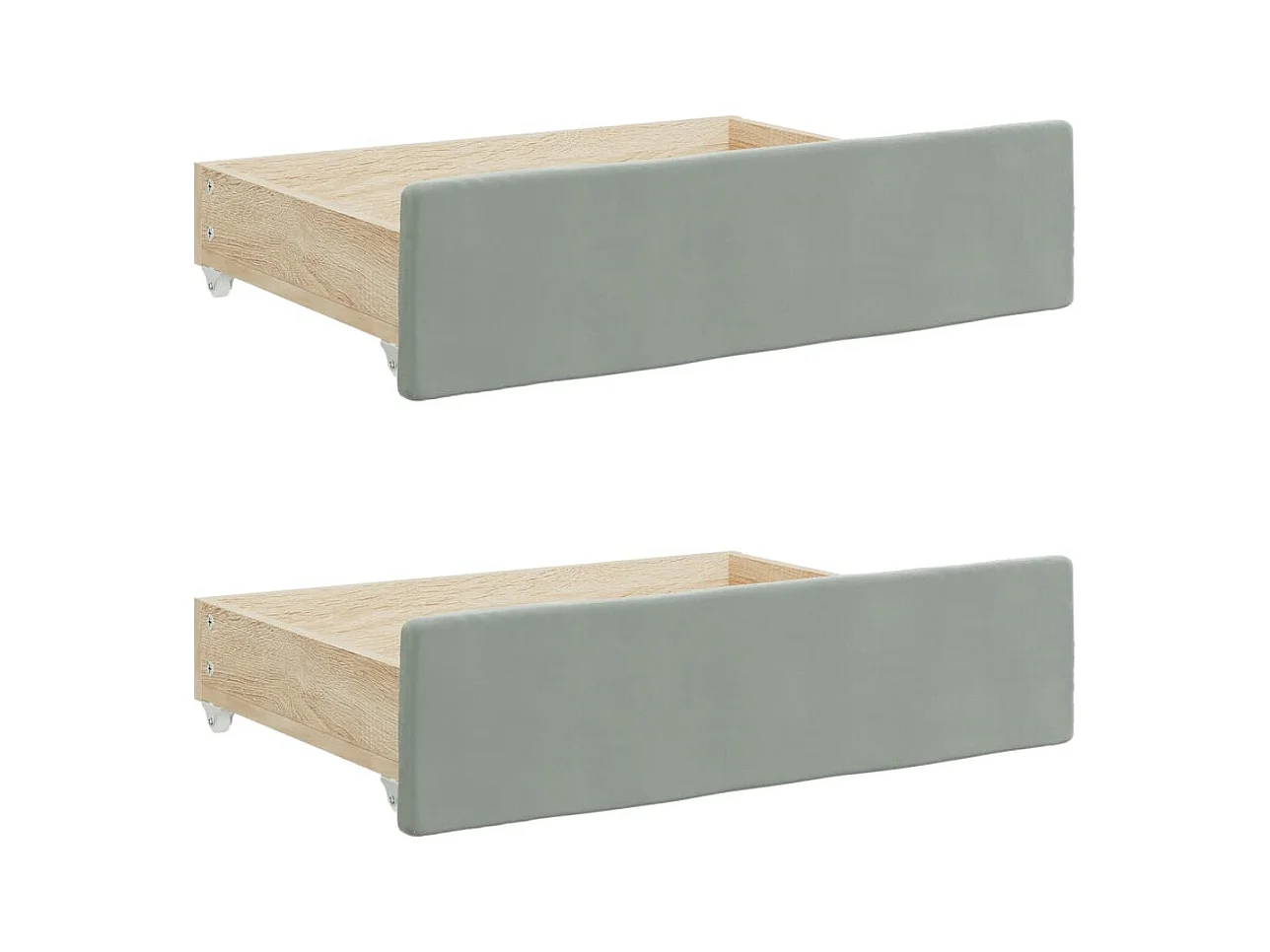 Divano Letto Estraibile Cassetti Grigio Chiaro 100x200 Velluto