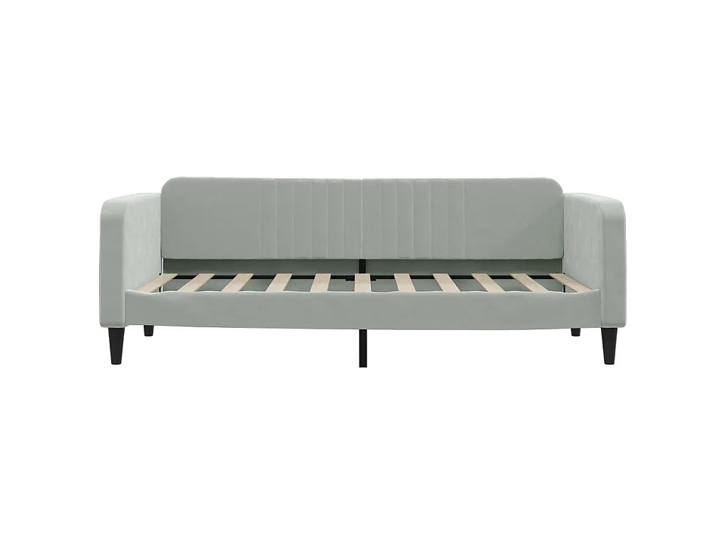 Sofá cama nido con cajones terciopelo gris claro 90x190 cm
