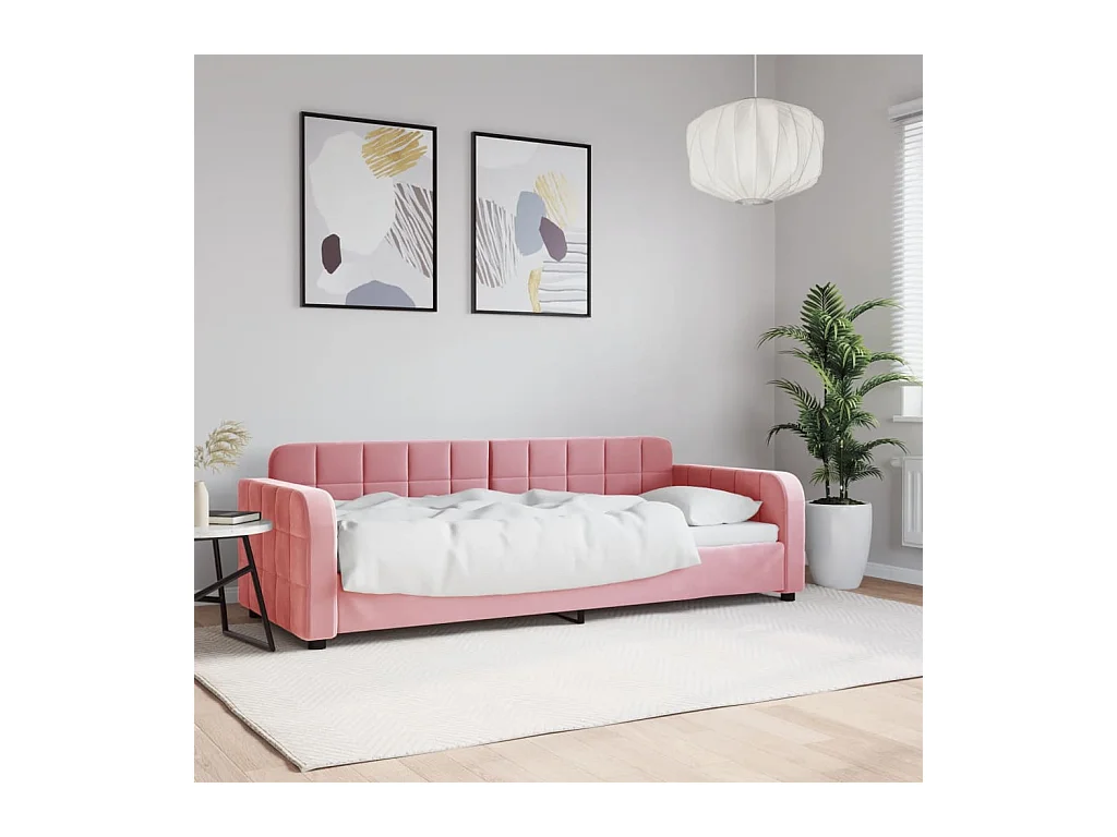 Lit de repos sans matelas rose 80x200 cm velours