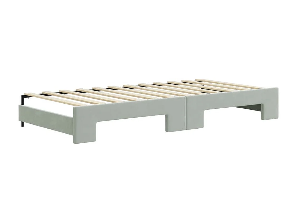 Divano Letto Estraibile Materassi Grigio Chiaro 90x200 Velluto