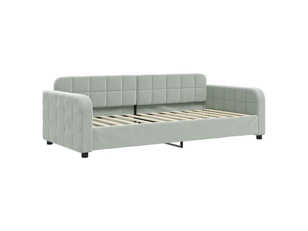 Divano Letto Estraibile Materassi Grigio Chiaro 90x200 Velluto
