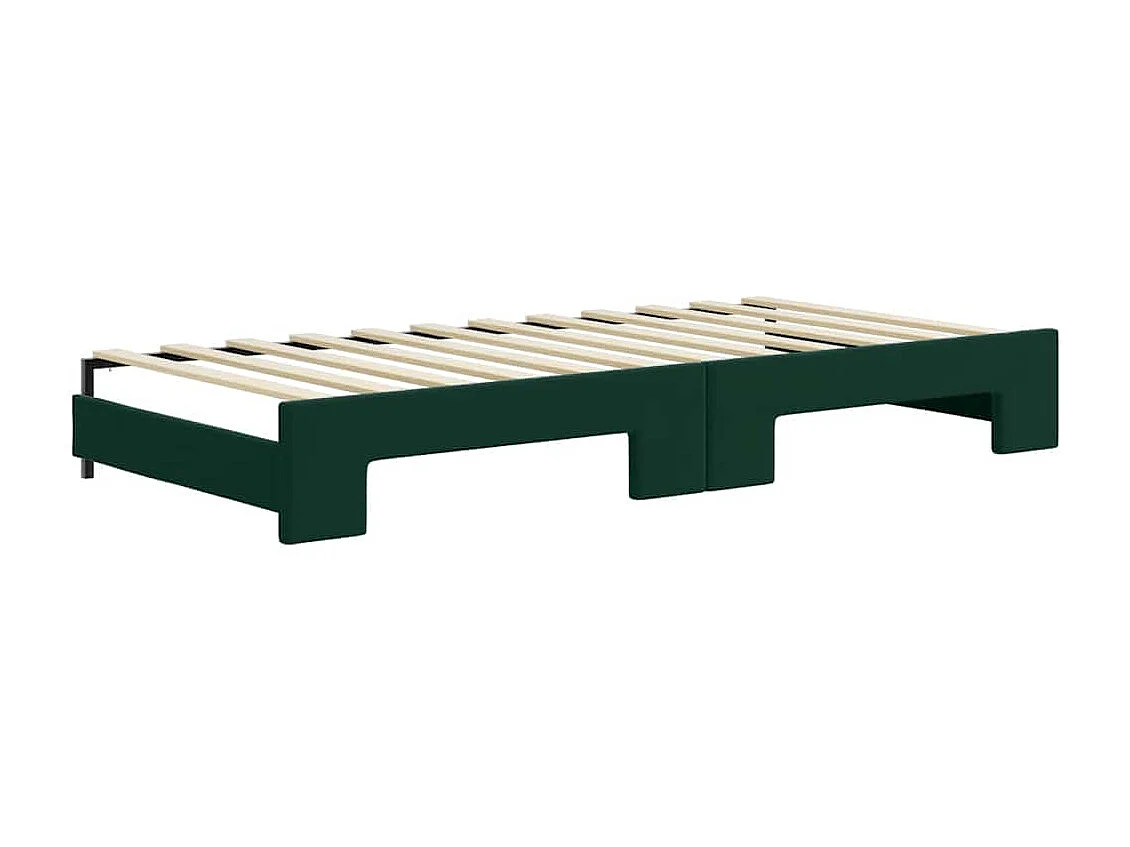 Tagesbett Ausziehbar mit Schubladen Dunkelgrün 90x200 cm Samt