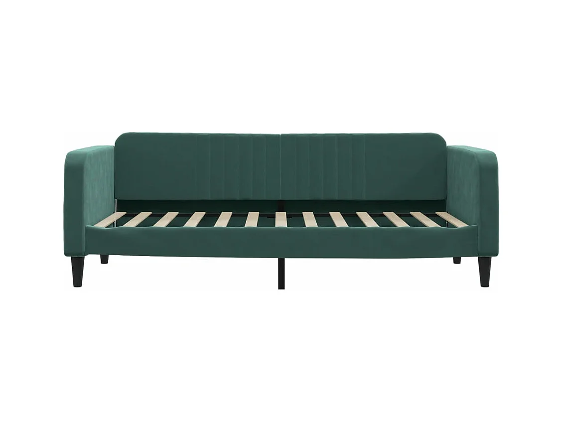 Divano Letto Estraibile Cassetti Verde Scuro 100x200cm Velluto