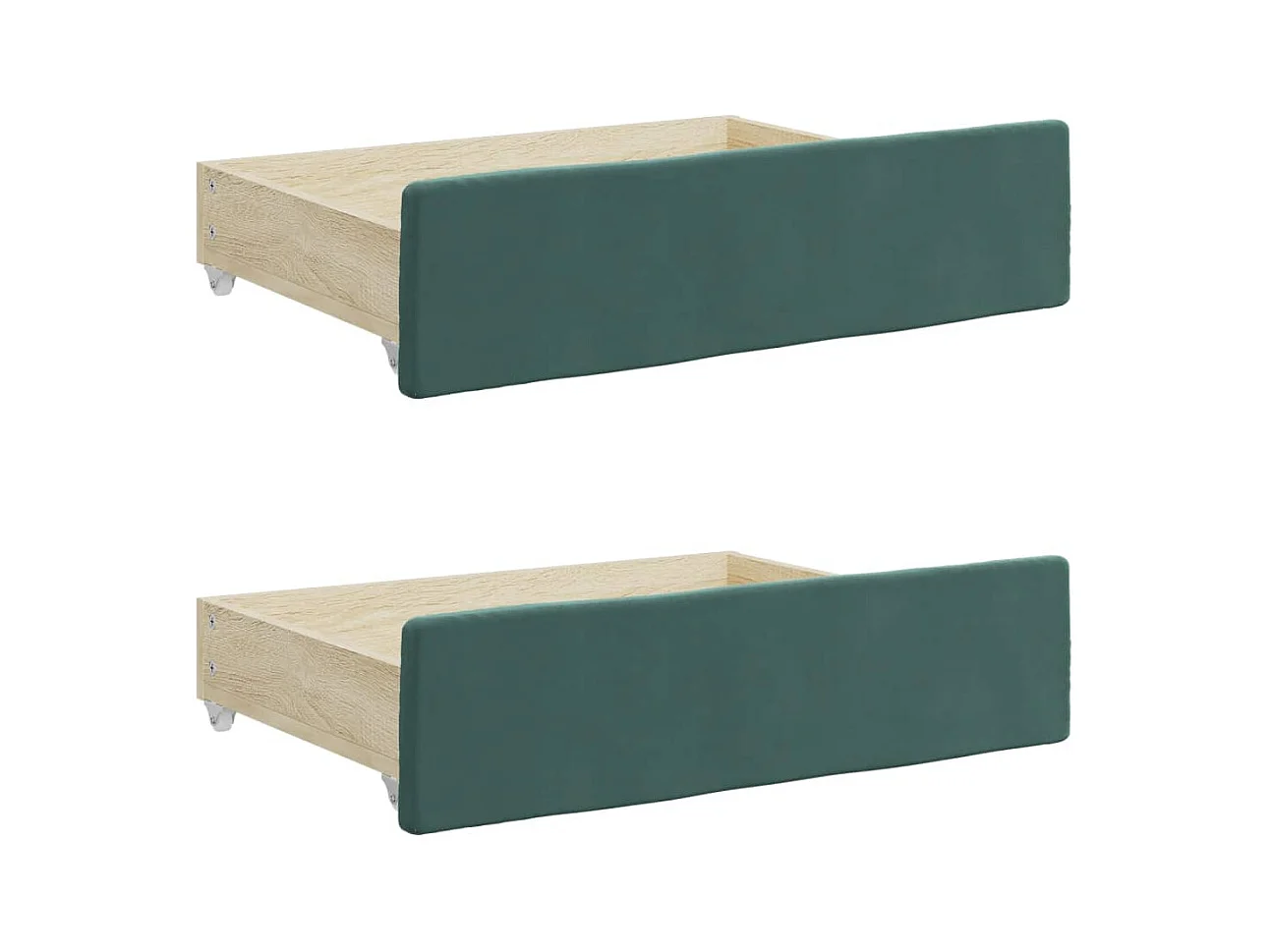 Divano Letto Estraibile Cassetti Verde Scuro 100x200cm Velluto