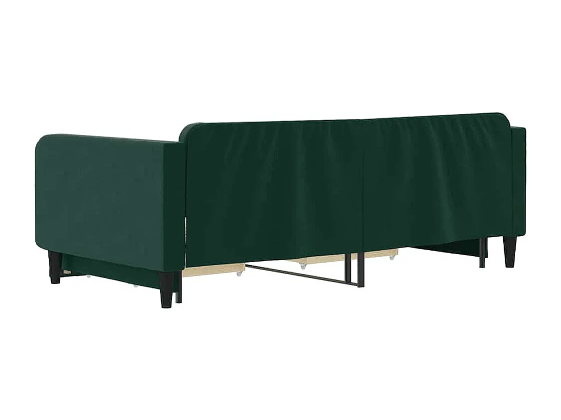 Tagesbett Ausziehbar mit Schubladen Dunkelgrün 100x200 cm Samt