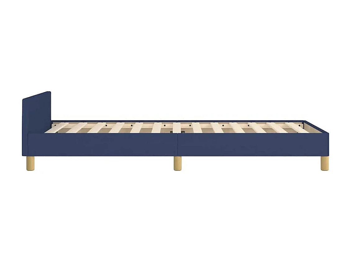 Estrutura cama c/ cabeceira sem colchão tecido 90x200 cm azul