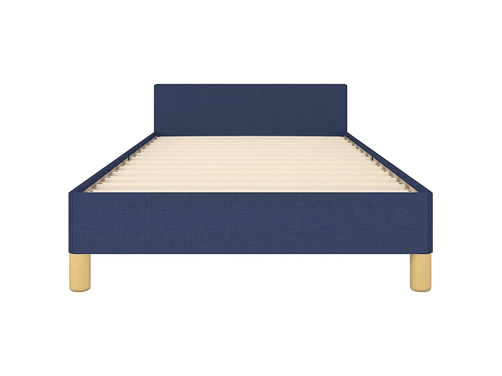 Estrutura cama c/ cabeceira sem colchão tecido 90x200 cm azul