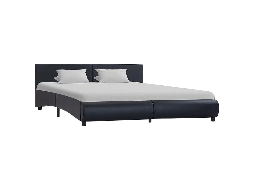 Cadre de lit avec LED sans matelas noir 180x200 cm