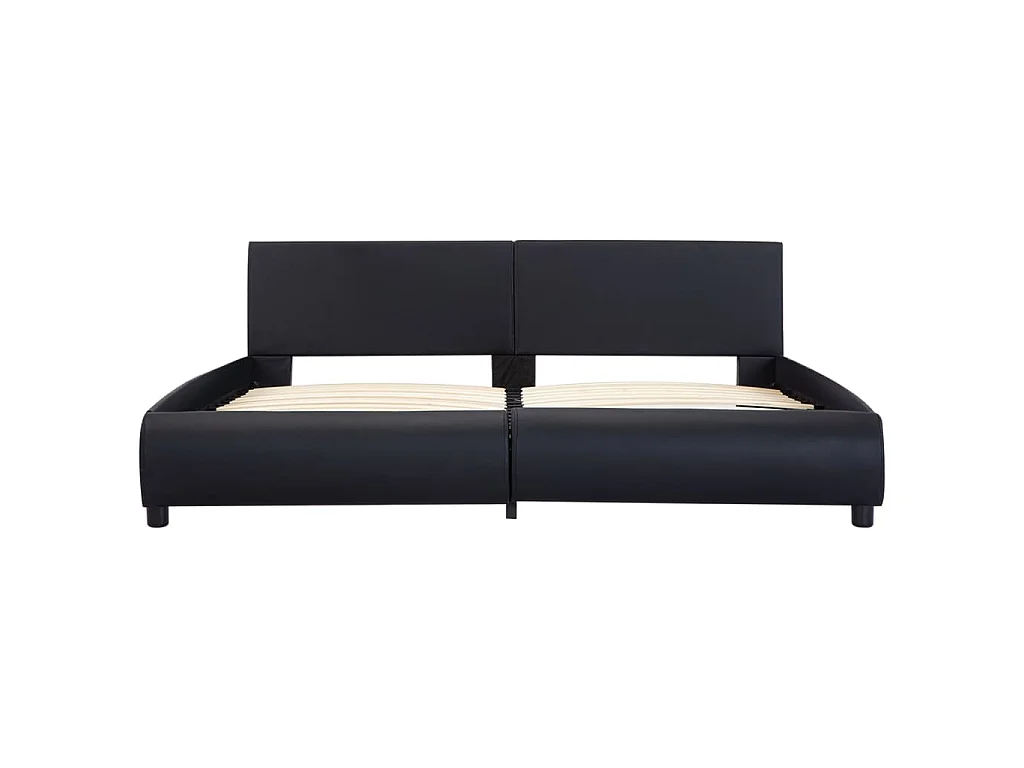 Cadre de lit avec LED sans matelas noir 180x200 cm