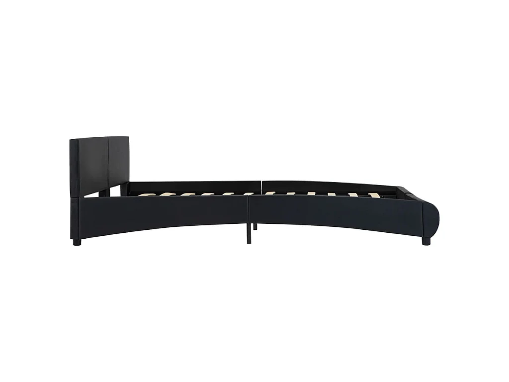 Cadre de lit avec LED sans matelas noir 180x200 cm