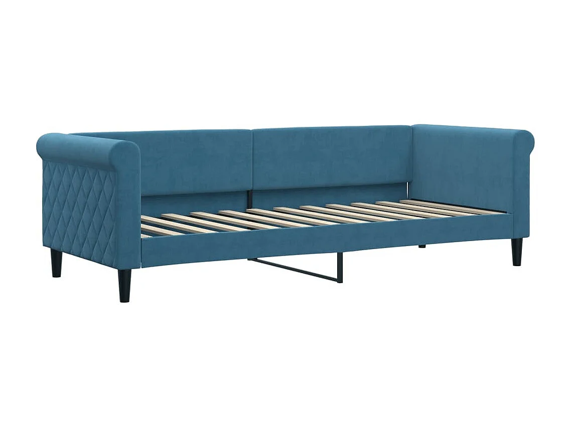Divano Letto Estraibile con Cassetti Blu 80x200 cm in Velluto