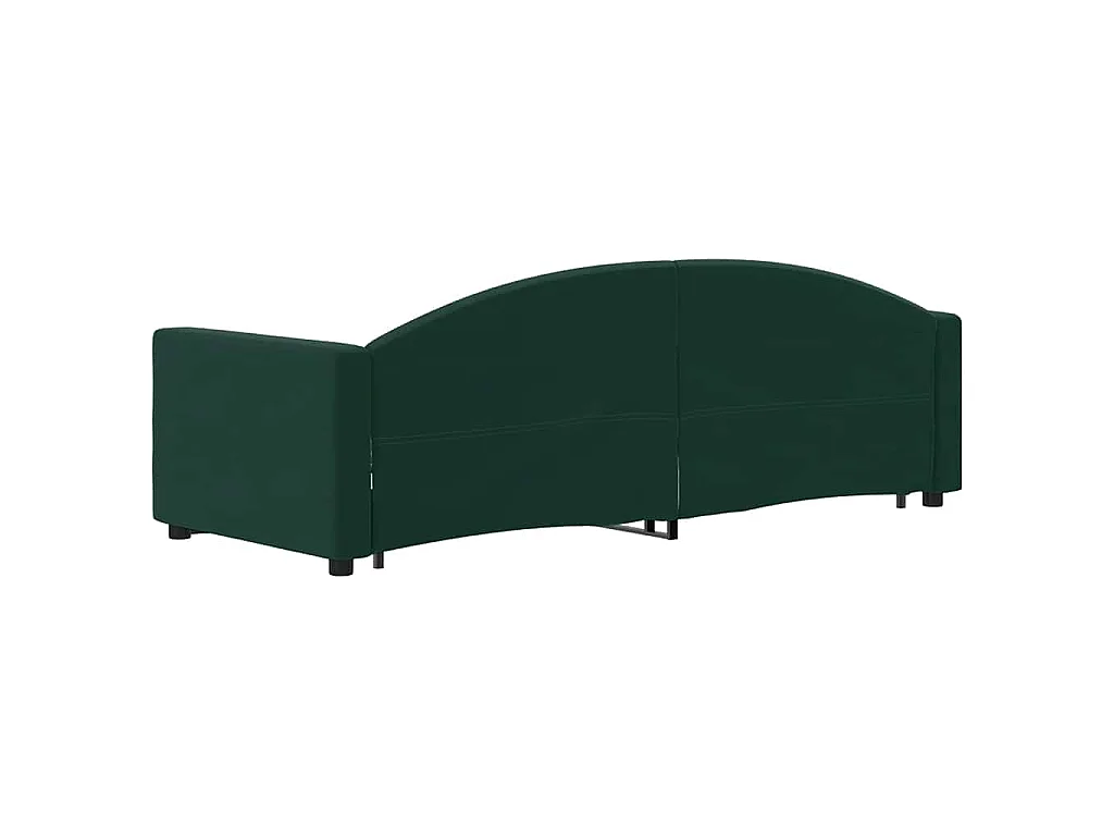 Slaapbank met onderschuifbed 80x200 cm fluweel donkergroen