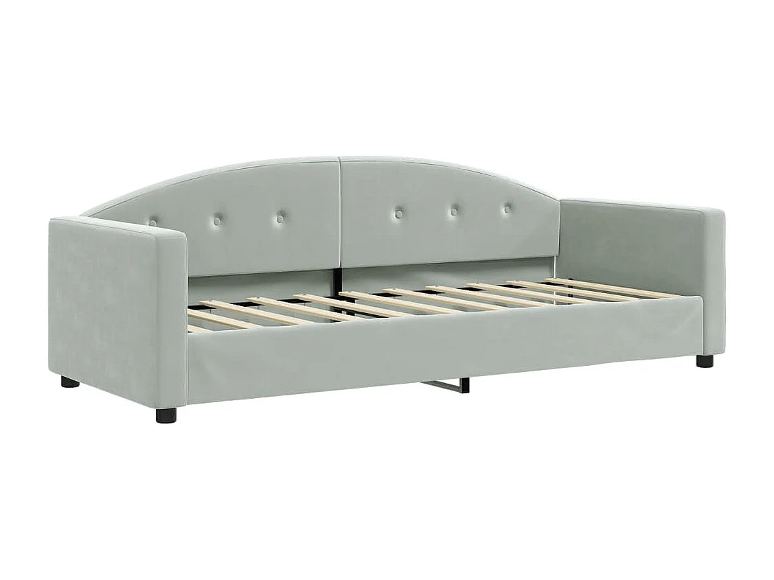 Sofá-cama 80x200 cm veludo cinzento-claro