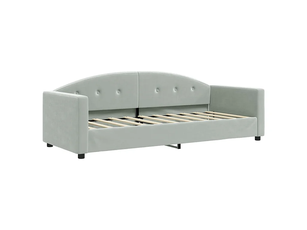 Sofá-cama 80x200 cm veludo cinzento-claro