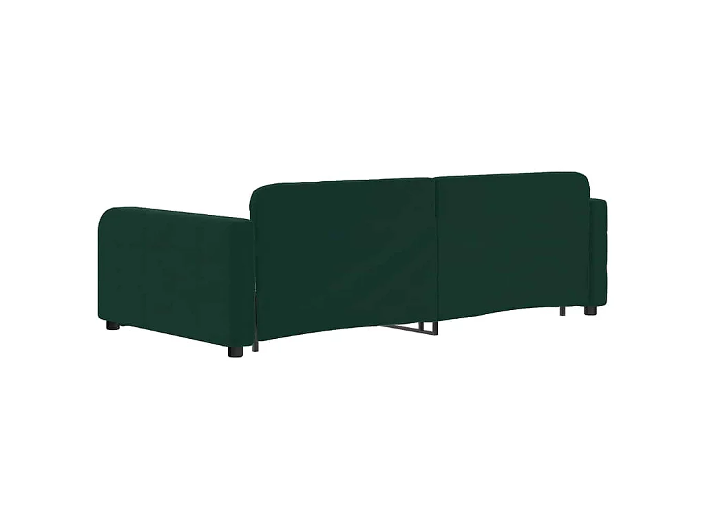 Divano Letto Estraibile Cassetti Verde Scuro 100x200cm Velluto