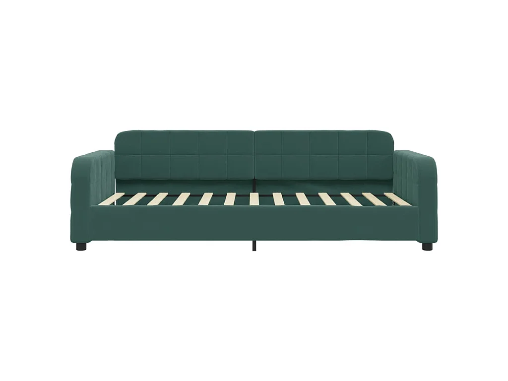 Divano Letto Estraibile Cassetti Verde Scuro 100x200cm Velluto