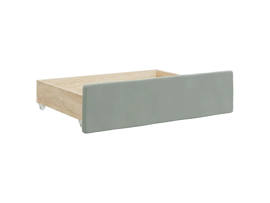 Sofá-cama c/ gavetão e gavetas 90x200 cm veludo cinzento-claro