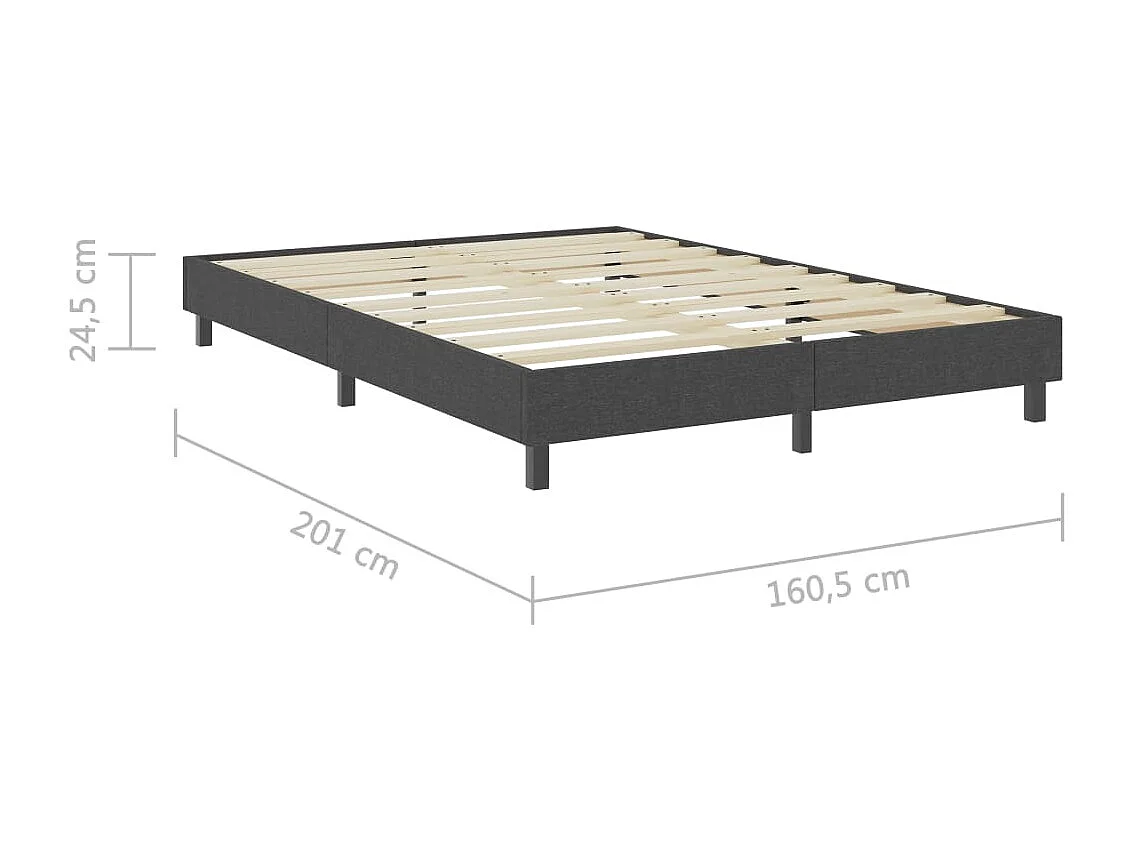 Cama boxspring 160x200 cm tecido cinzento-escuro