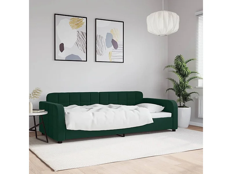 Lit de repos sans matelas vert foncé 90x200 cm velours