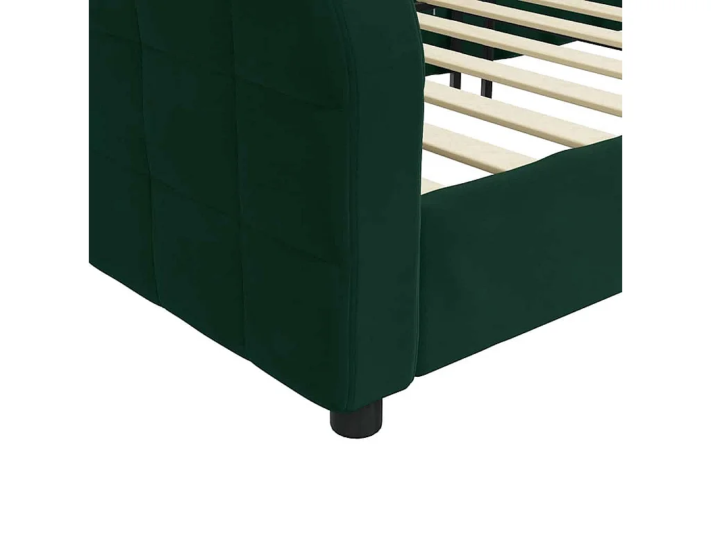 Lit de repos sans matelas vert foncé 90x200 cm velours