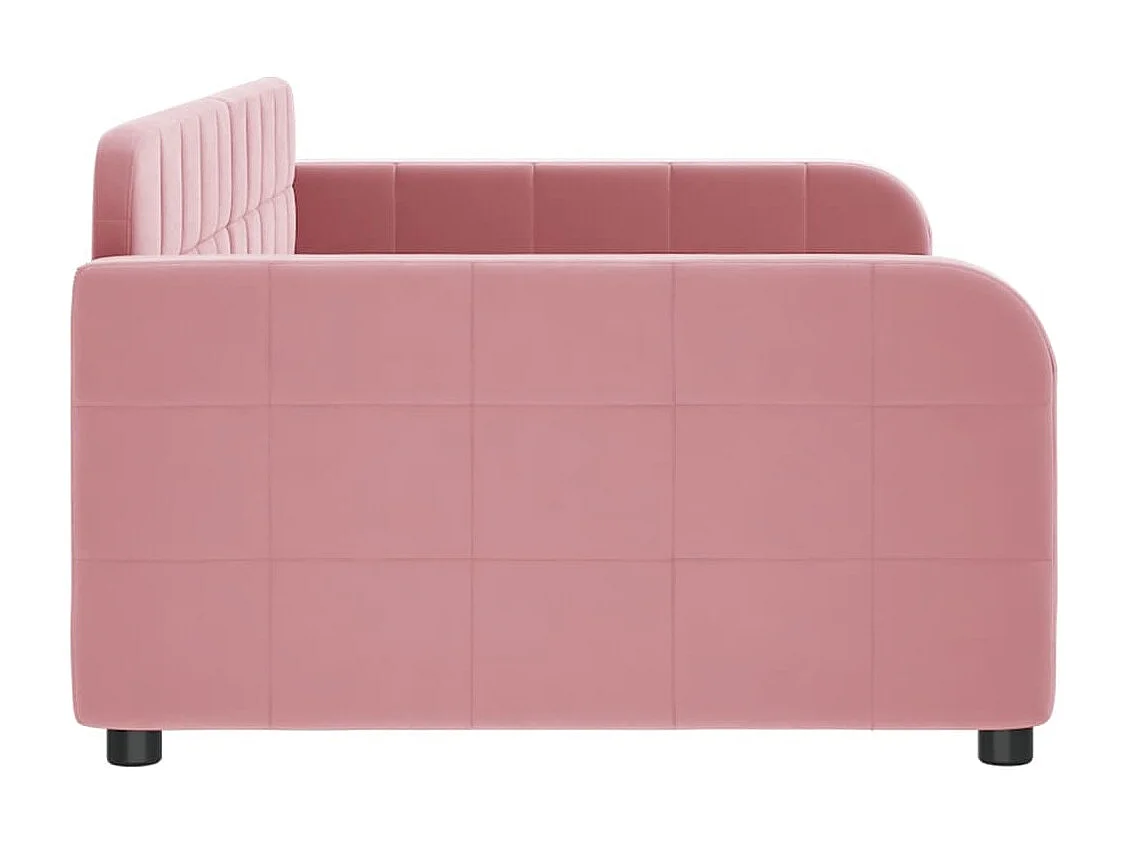 Sofá-cama 100x200 cm veludo rosa
