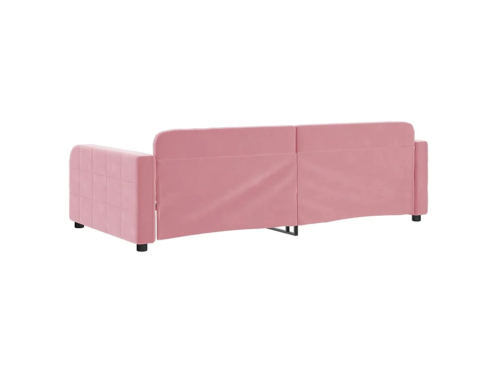 Lit de repos rose 100x200 cm velours