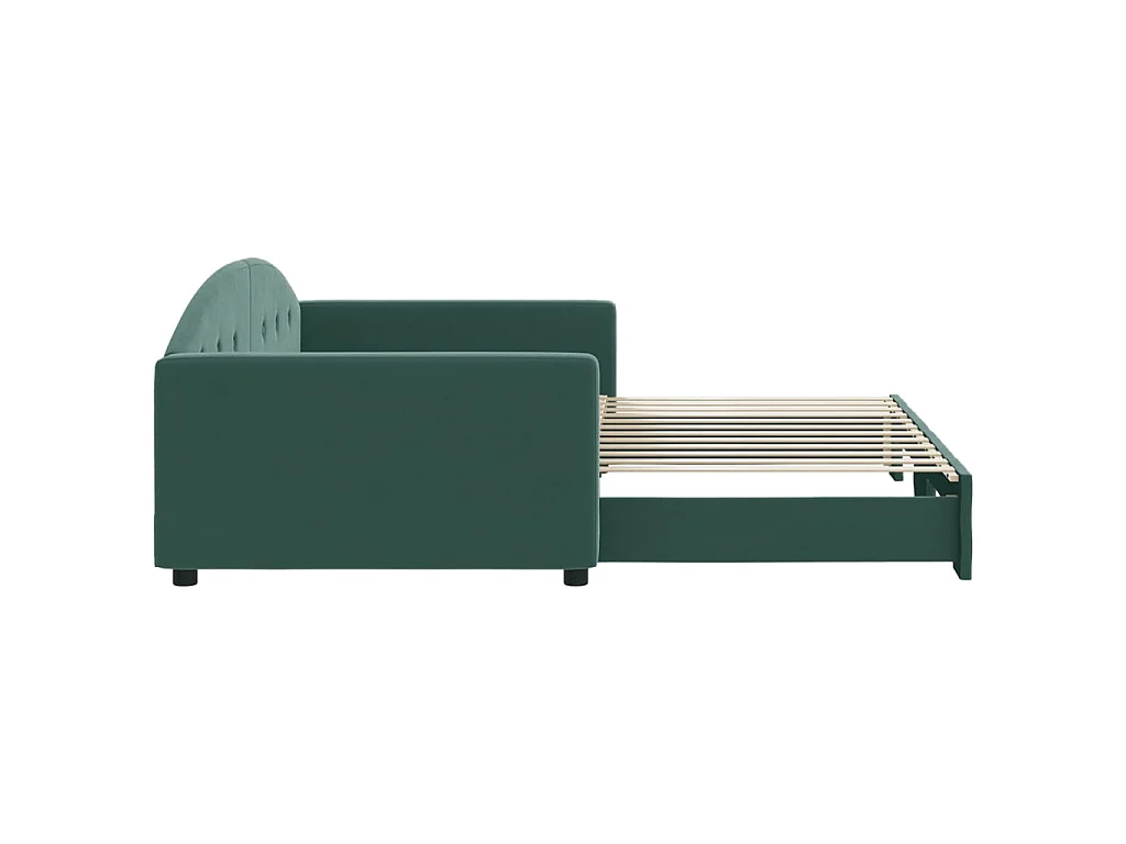 Divano Letto con Letto Estraibile Verde Scuro 100x200cm Velluto