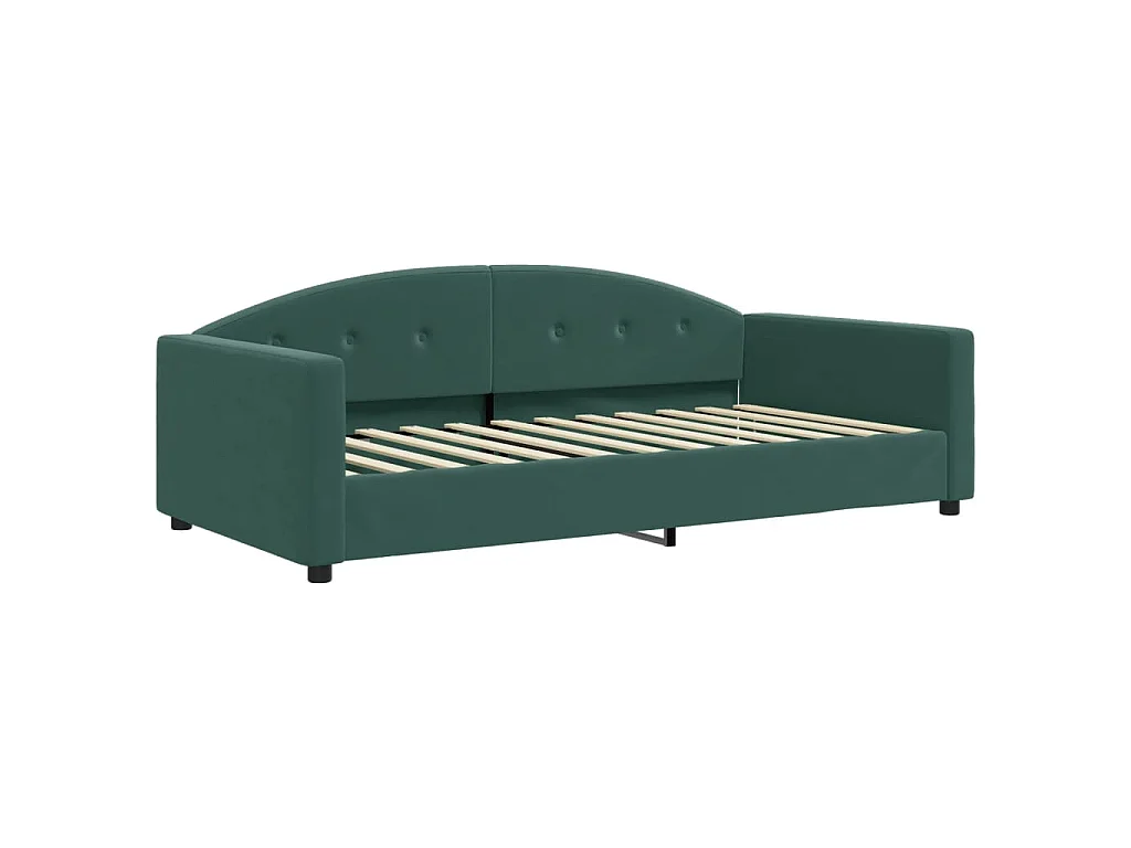 Divano Letto con Letto Estraibile Verde Scuro 100x200cm Velluto