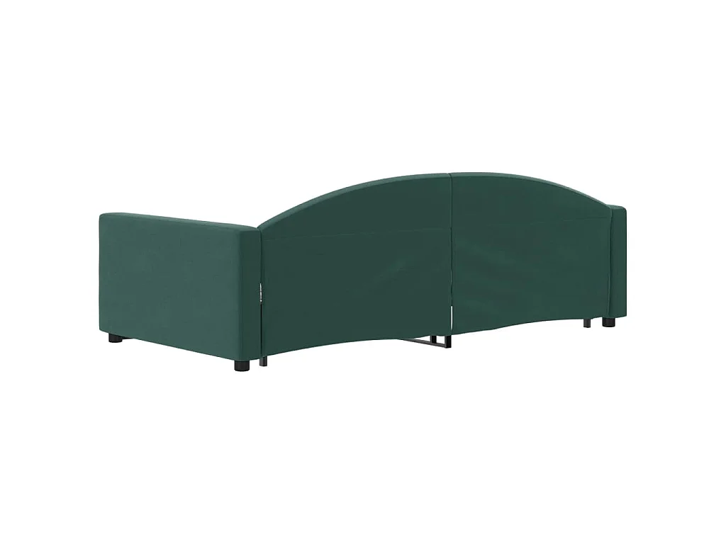 Slaapbank met onderschuifbed 100x200 cm fluweel donkergroen