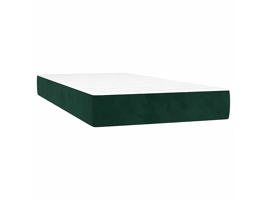 Sommier à lattes de lit matelas et LED Vert foncé 200x200 cm