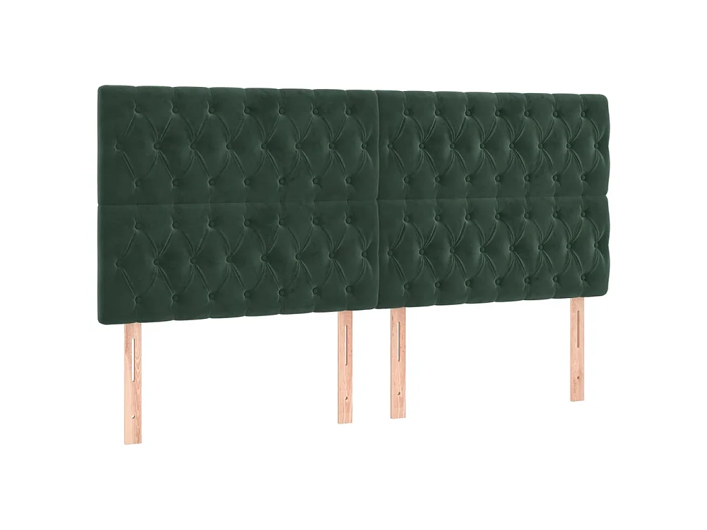 Sommier à lattes de lit matelas et LED Vert foncé 200x200 cm