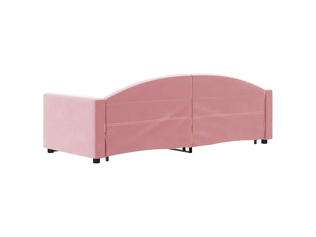Sofá-cama com gavetão e gavetas 80x200 cm veludo rosa