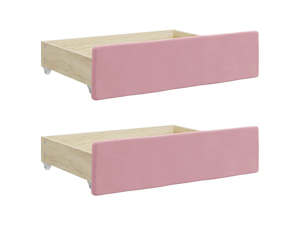 Sofá-cama com gavetão e gavetas 80x200 cm veludo rosa