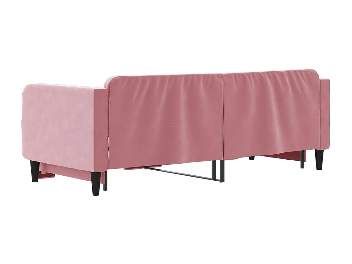 Lit de jour avec gigogne sans matelas rose 80x200 cm