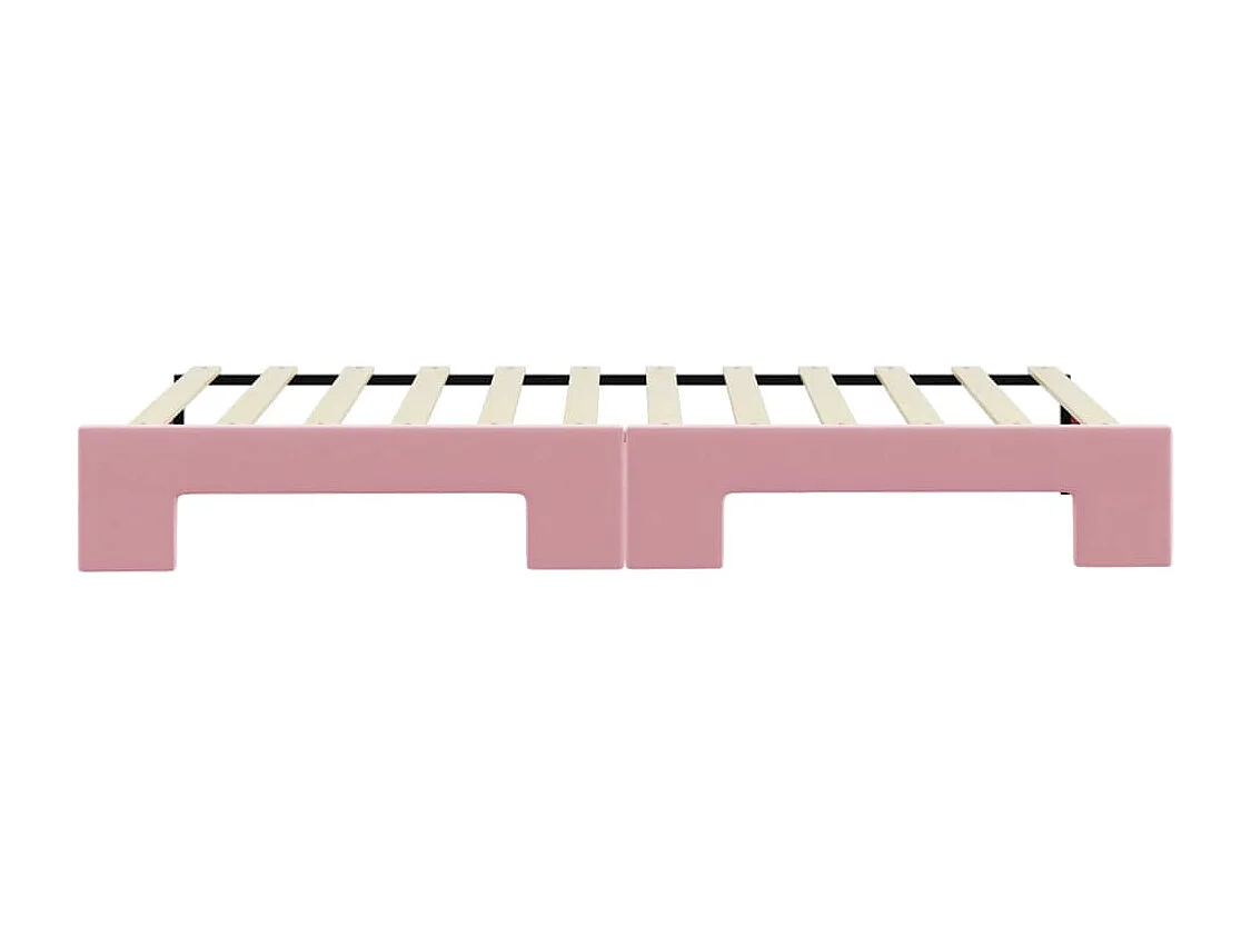Lit de jour avec gigogne sans matelas rose 80x200 cm