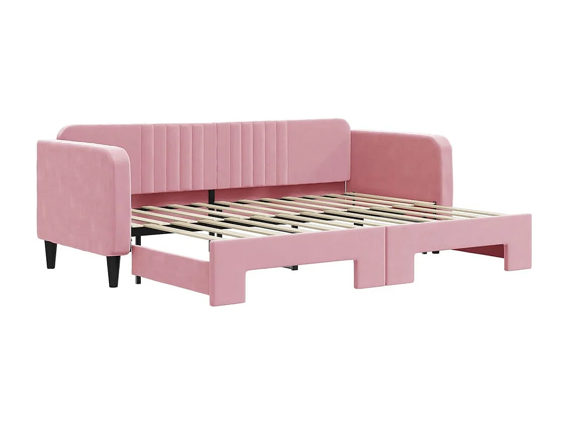 Tagesbett Ausziehbar Rosa 80x200 cm Samt