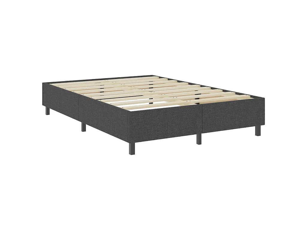 Cama boxspring 160x200 cm tecido cinzento-escuro